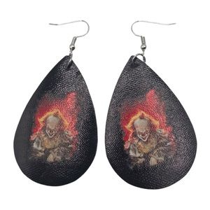PENNYWISE the clown PU leather earrings new